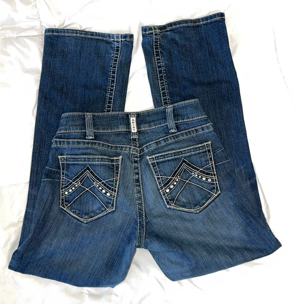 ARIAT Real Denim Mid Rise Stretch Original Boot Cut Jeans Womens Size 28s - Picture 5 of 7